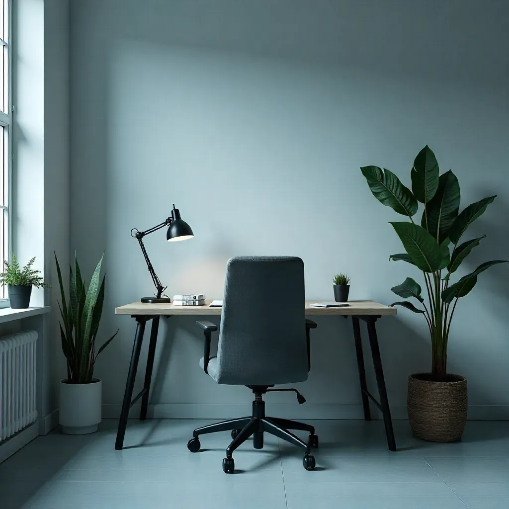Simple workspace with healthy interior principles